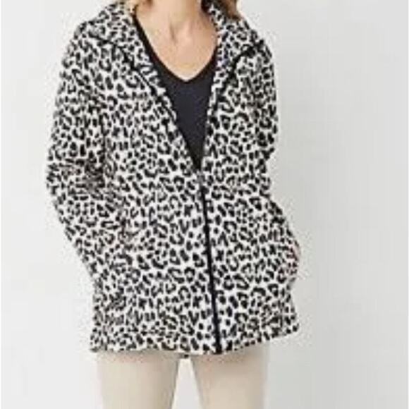 Susan Graver Leopard Print Anorak Rain coat hood water resistant packable Medium - Picture 1 of 5